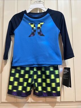 NWT Hurley Infant 12 Months Rash Guard 2-piece swim set